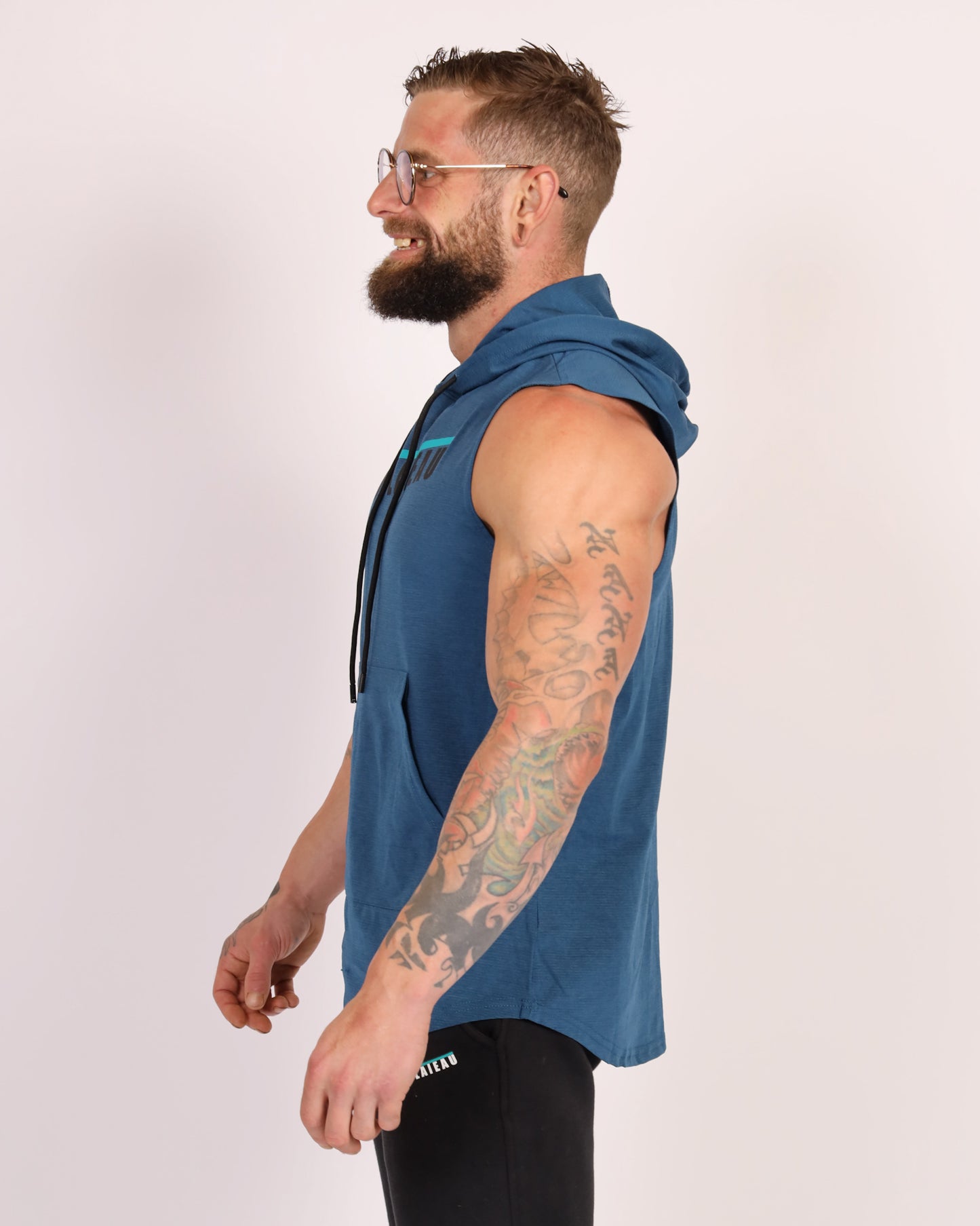 No Plateau Unisex Loose-Fitting Hooded Vest | Quick-Dry (Blue)