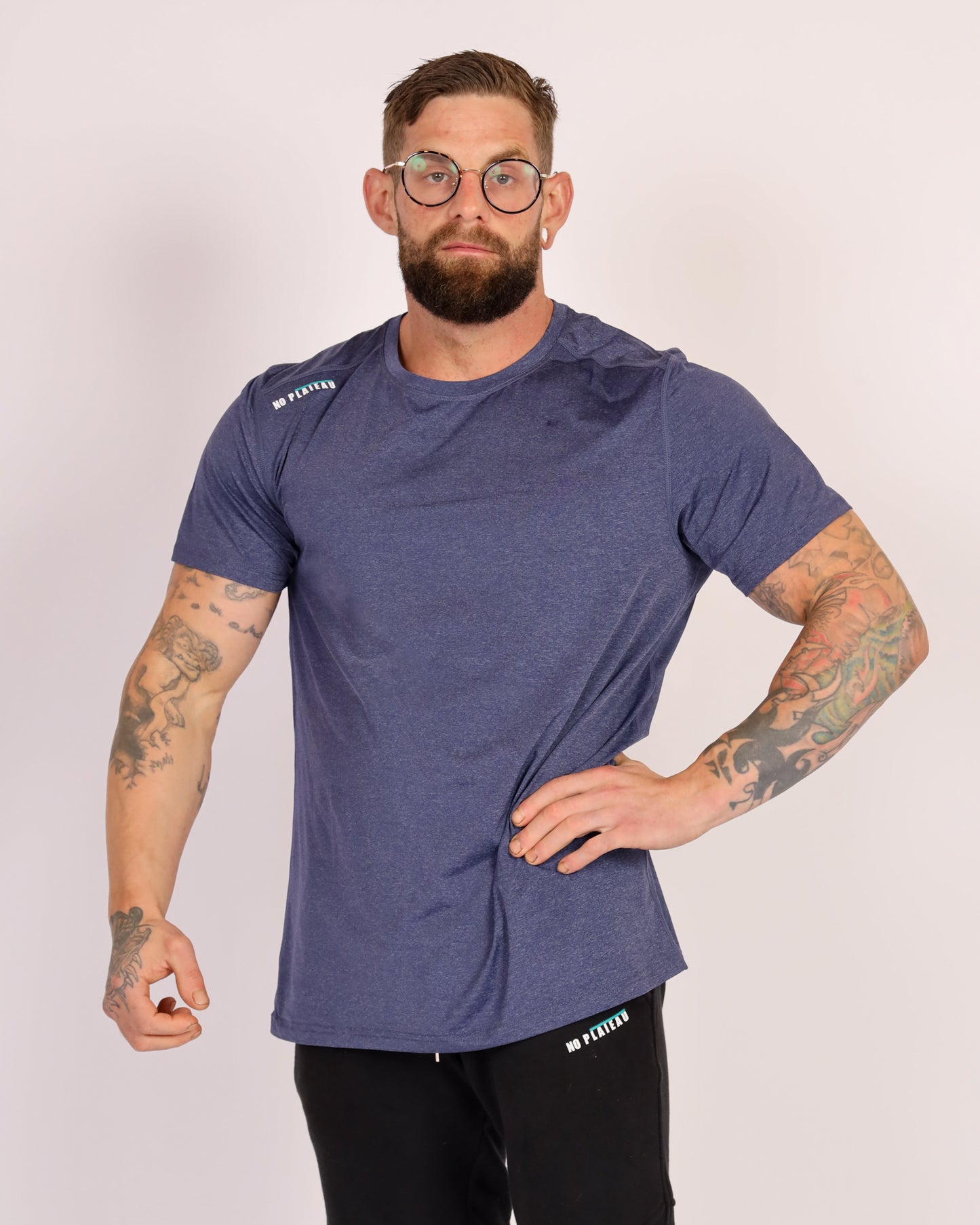 No Plateau Focus Tee | Lightweight & Quick-Dry (Deep Blue))