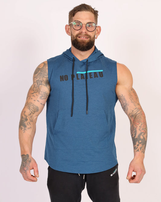 No Plateau Unisex Loose-Fitting Hooded Vest | Quick-Dry (Blue)