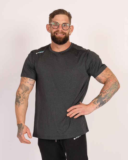 No Plateau Focus Tee | Lightweight & Quick-Dry (Dark Grey)