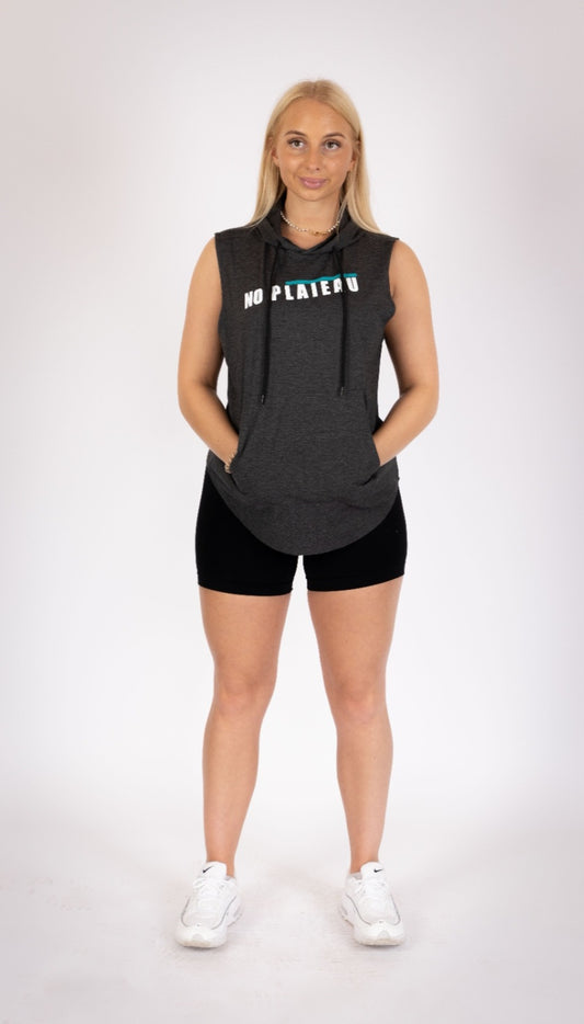 No Plateau Unisex Loose-Fitting Hooded Vest | Quick-Dry (Dark Grey)