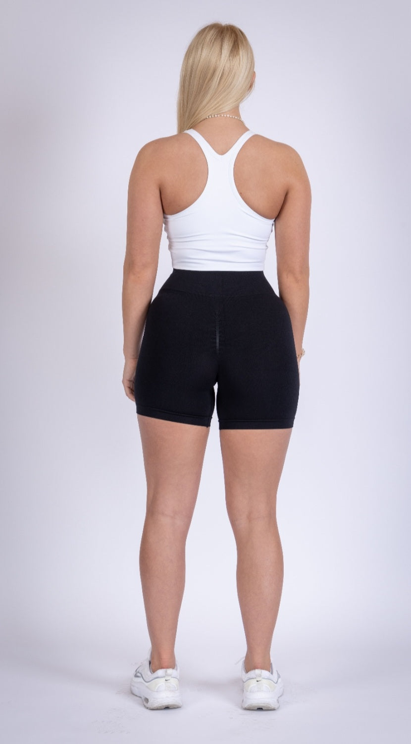 No Plateau Snug Physique Shorts in Black – back view 