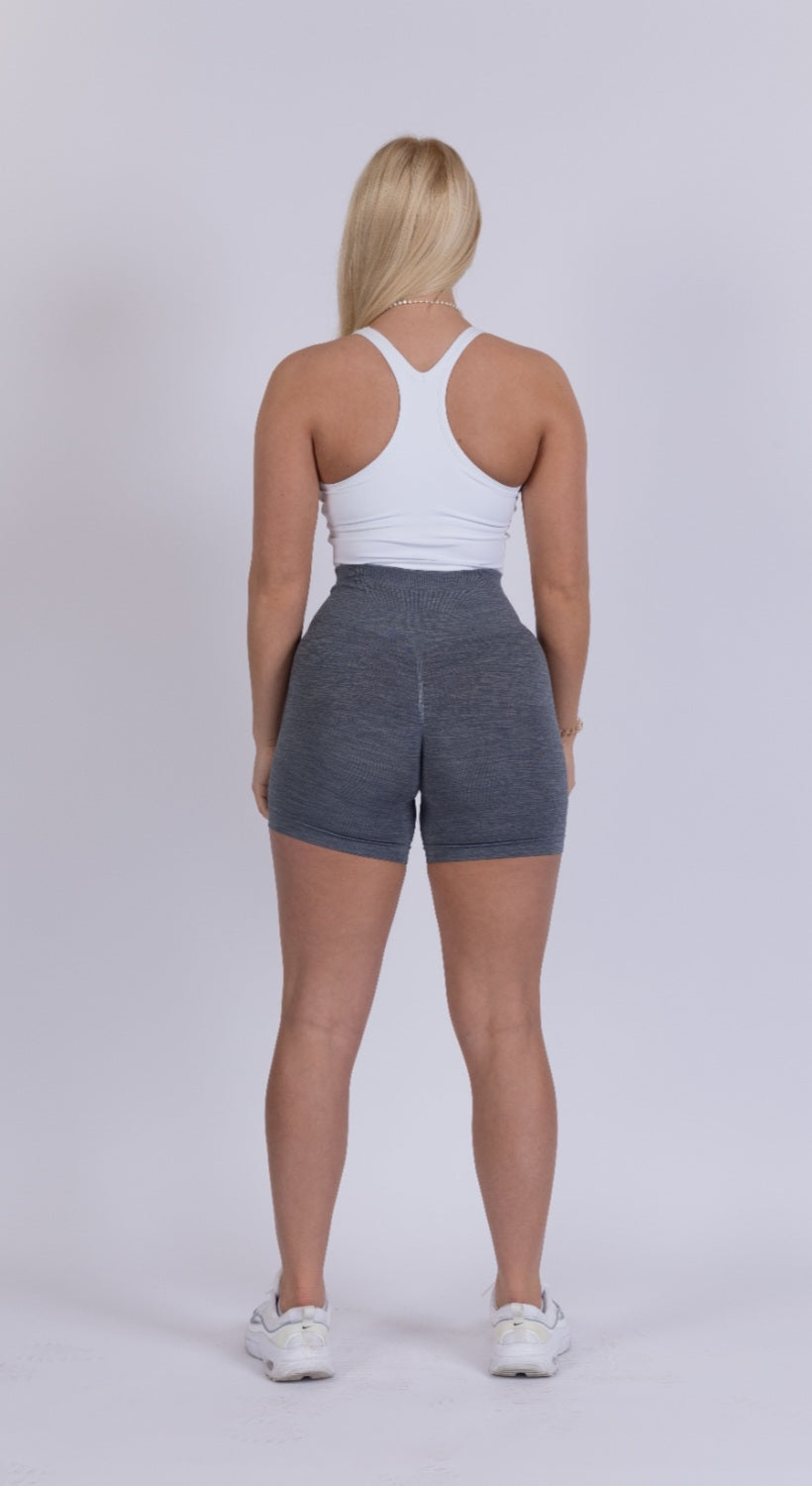 No Plateau Snug Physique Shorts in Light Grey Mottled –back view