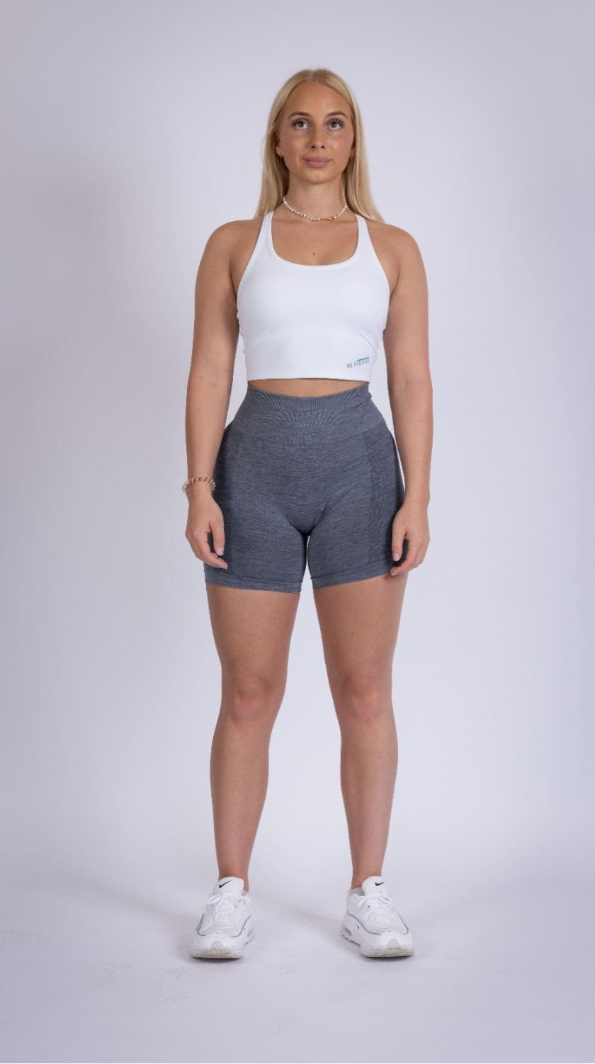 No Plateau Snug Physique Shorts in Light Grey Mottled – front view