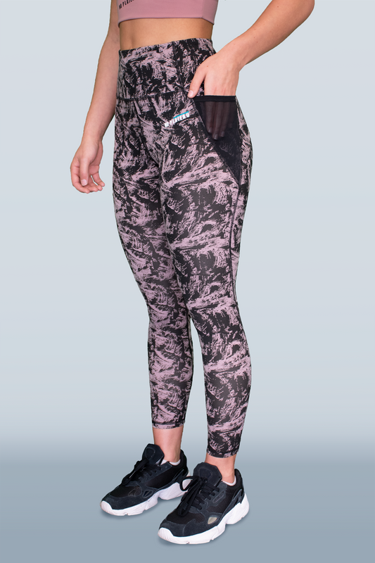 No Plateau Abstract Leggings – High-Waisted, Squat-Proof, and Breathable